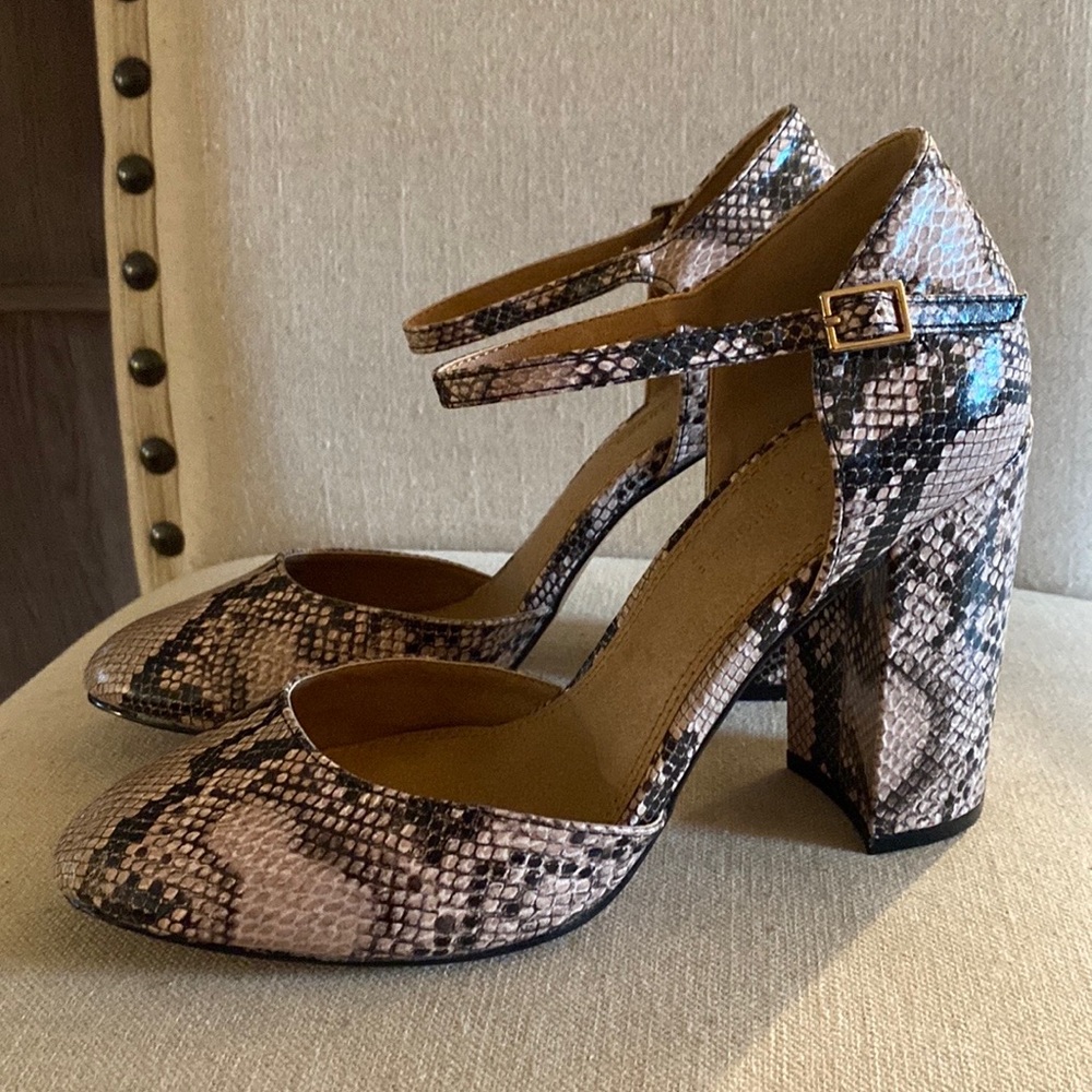 ASOS Snakeprint D’Orsay Heels Cream Gray Size 7 (5)